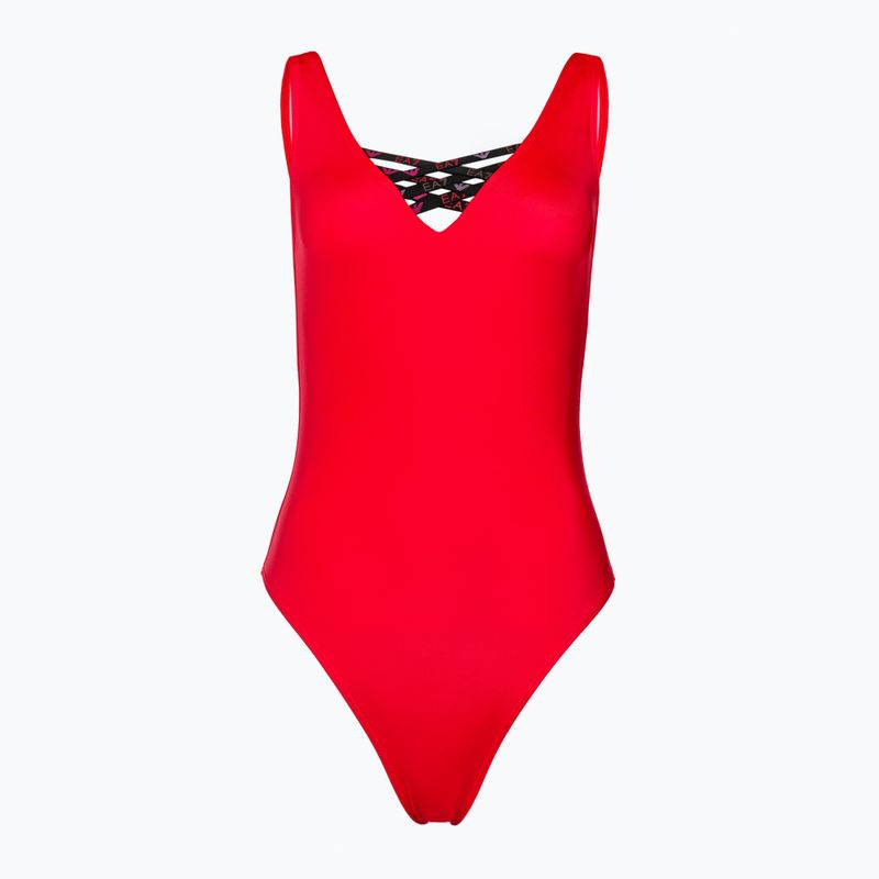 Moteriškas vientisas maudymosi kostiumėlis EA7 Emporio Armani Water Sports BW Tape rosso