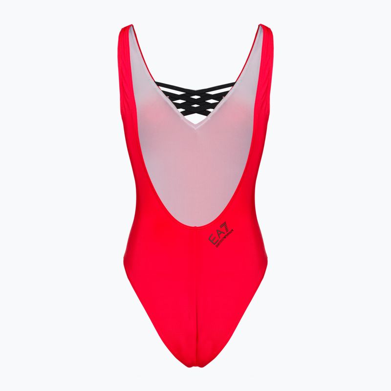 Moteriškas vientisas maudymosi kostiumėlis EA7 Emporio Armani Water Sports BW Tape rosso 2