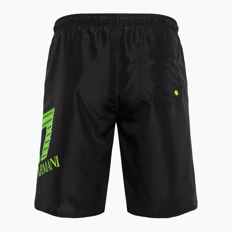 Vyriški maudymosi šortai EA7 Emporio Armani Water Sport Logo Bermuda nero/fluo lime 2