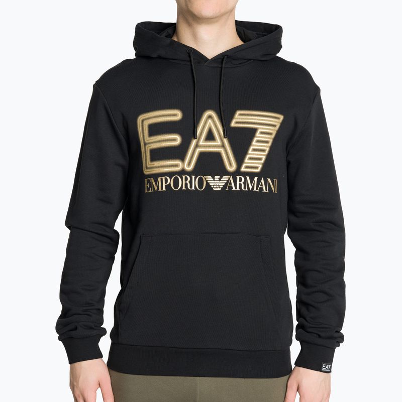 Vyriškas džemperis EA7 Emporio Armani Train Logo Series Oversize Logo Hoodie Coft black