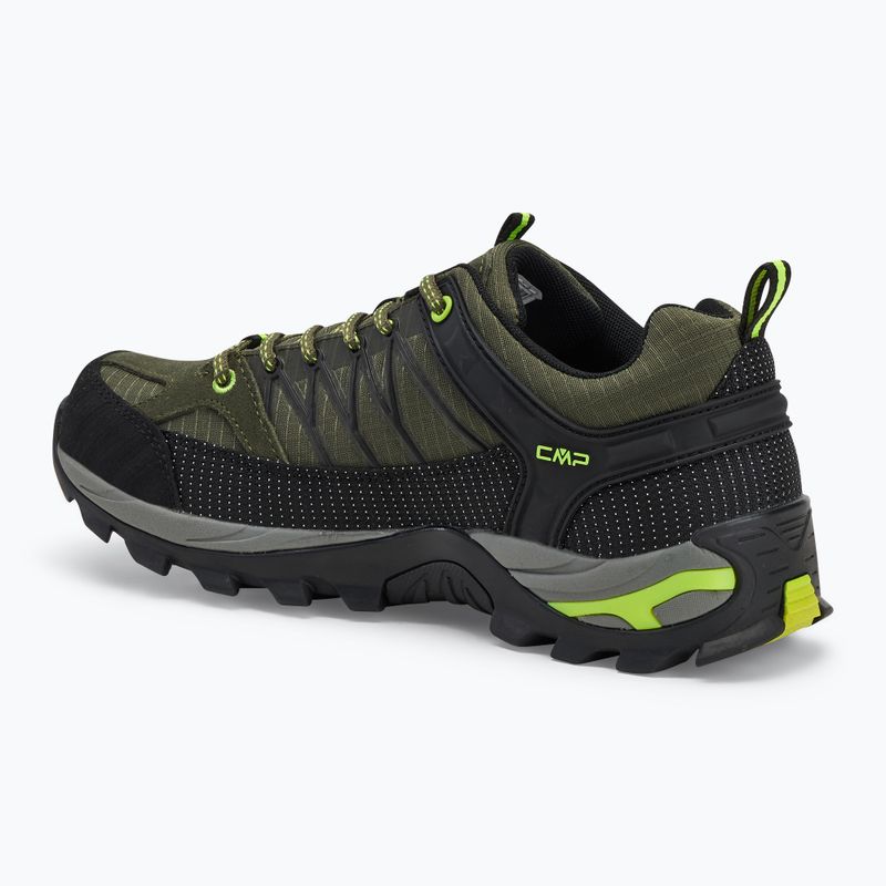 Vyriški CMP Rigel Low Wp džiunglių/geltonos spalvos fluo trekingo batai 3
