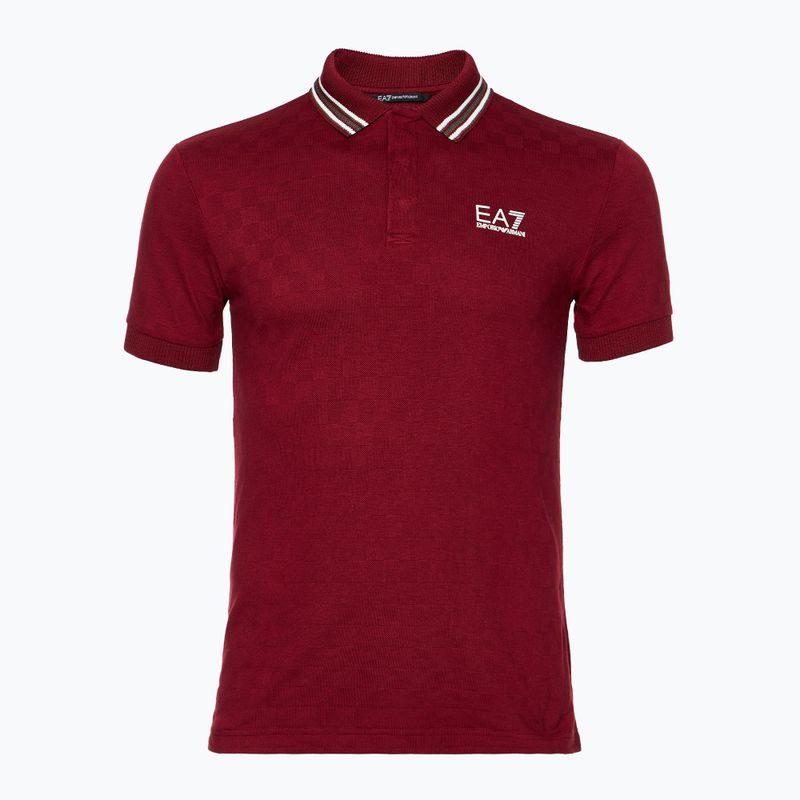 Vyriški marškinėliai EA7 Emporio Armani Golf Pro Polo Check syrah