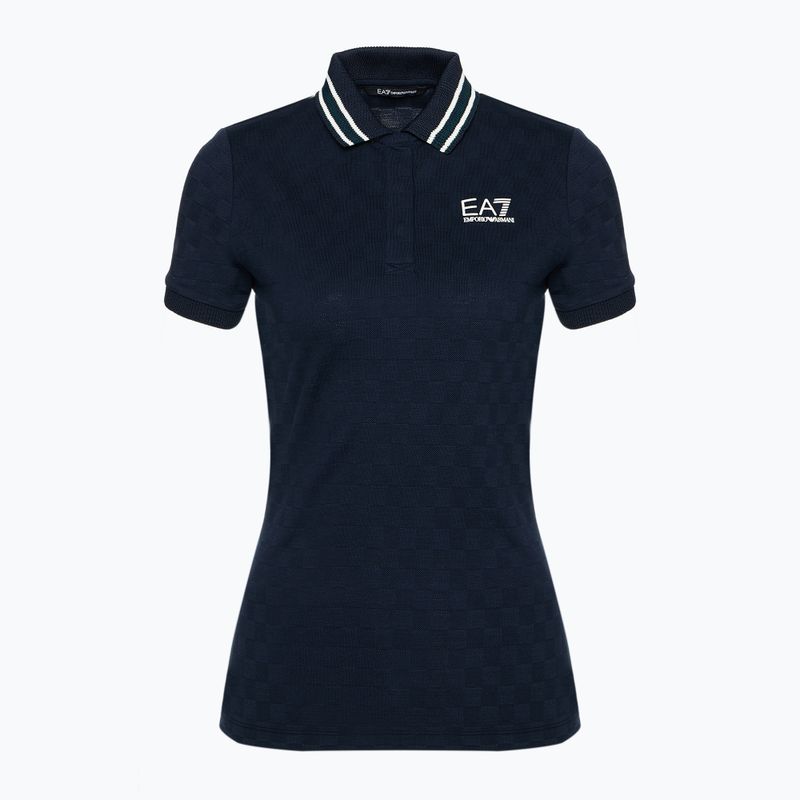 Moteriški marškinėliai EA7 Emporio Armani Golf Pro Polo Damier armani blue