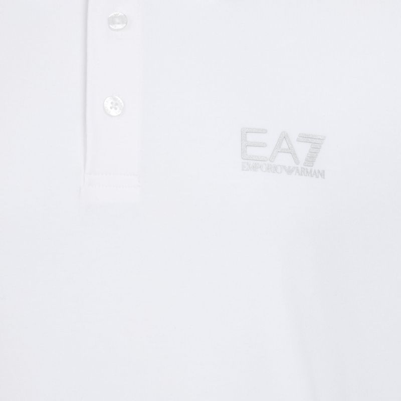 Vyriški polo marškinėliai EA7 Emporio Armani Core Identity Polo white / silver logo 3
