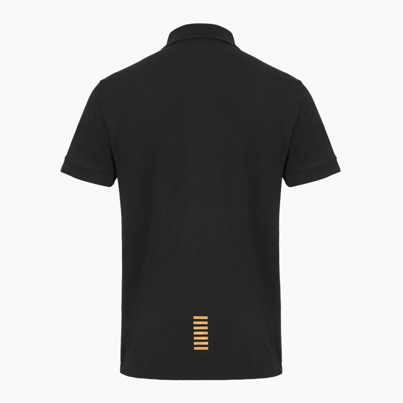 Vyriški polo marškinėliai EA7 Emporio Armani Core Identity Polo black / gold logo 2