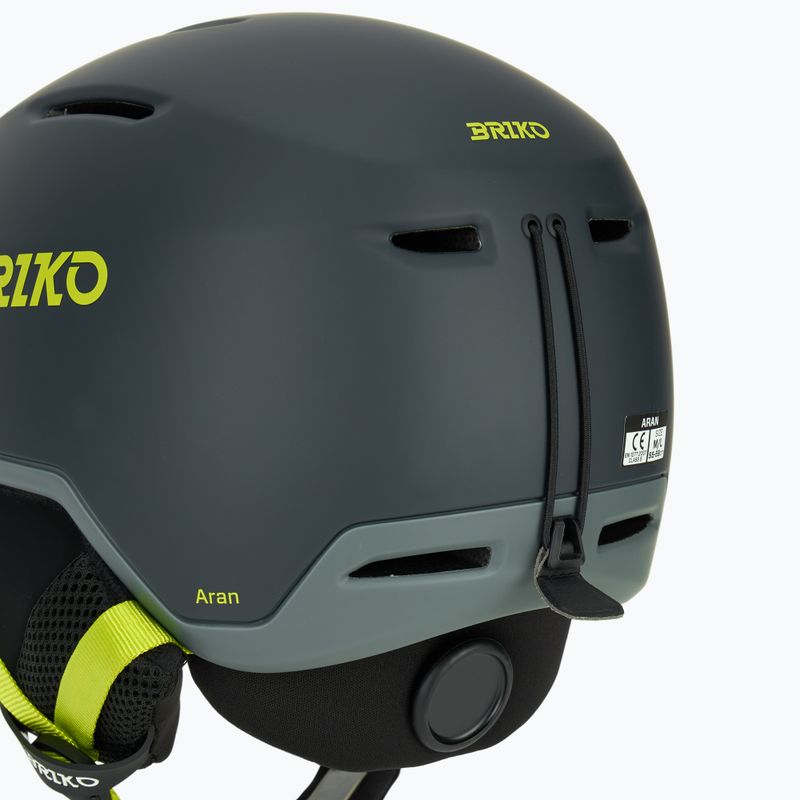 Slidinėjimo šalmas Briko Aran matt shark gray/light gray/electric lime 8