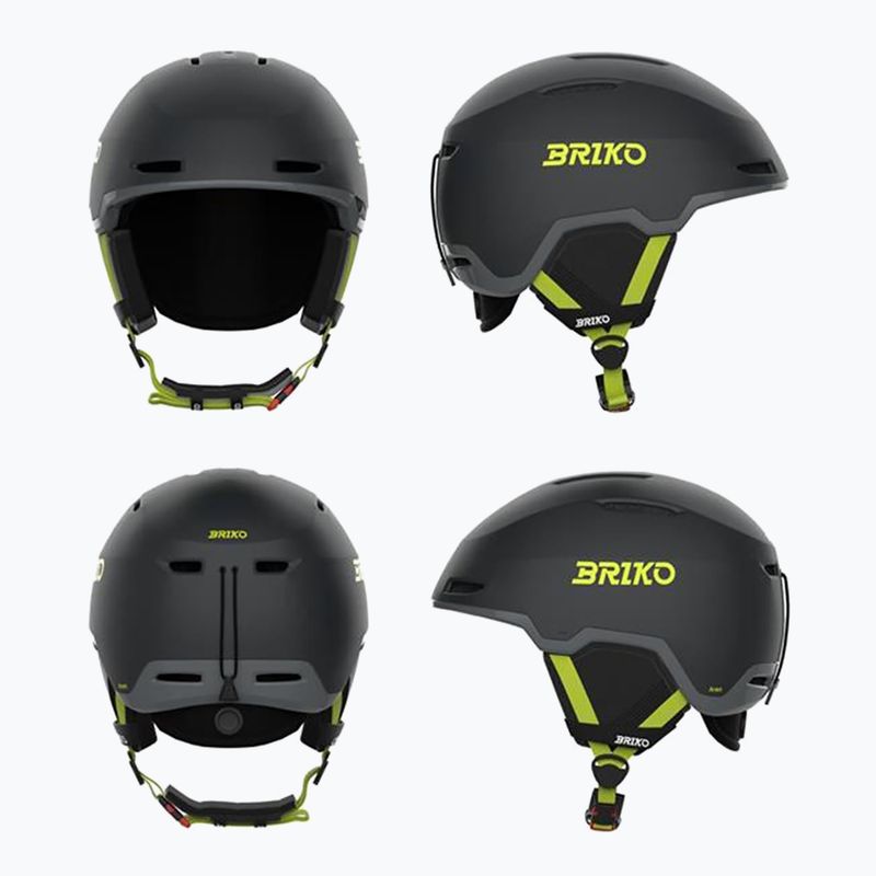 Slidinėjimo šalmas Briko Aran matt shark gray/light gray/electric lime 10