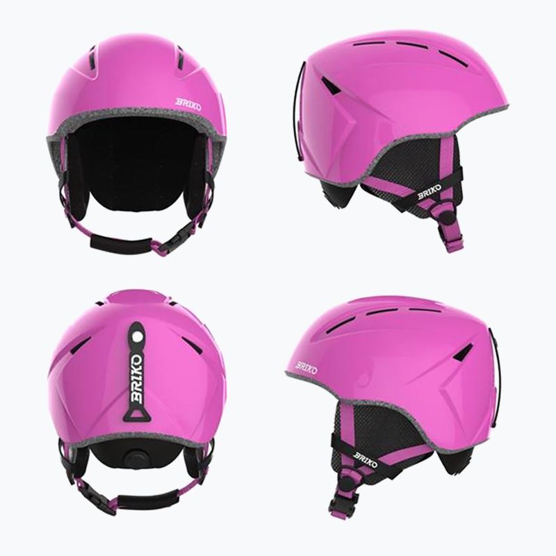 Vaikiškas slidinėjimo šalmas Briko Makalu Jr shiny pink/white