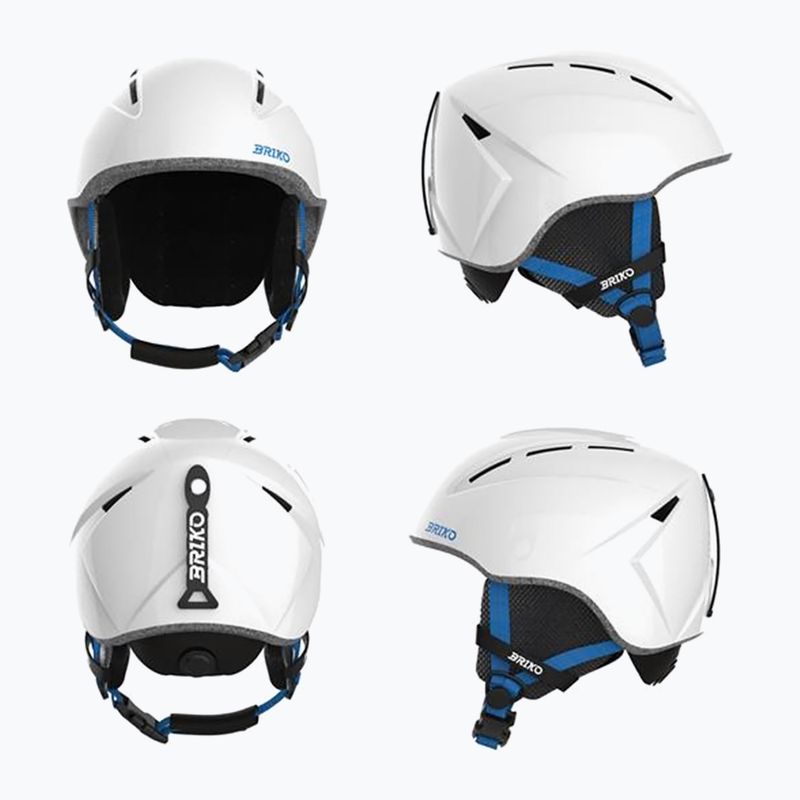 Vaikiškas slidinėjimo šalmas Briko Makalu Jr shiny white/lochmara blue