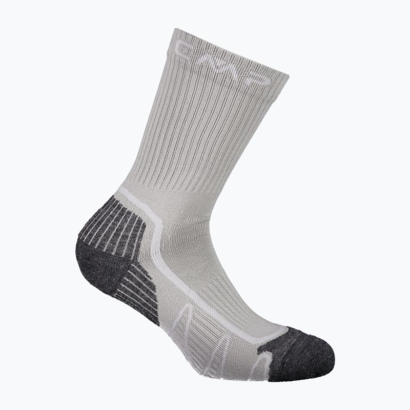 Kojinės CMP Trekking Poly Mid stone/bianco
