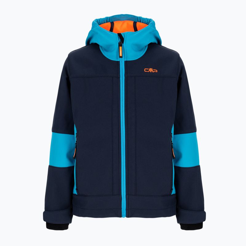 CMP Fix Hood vaikiška softshell striukė tamsiai mėlyna 3A00094/01NM
