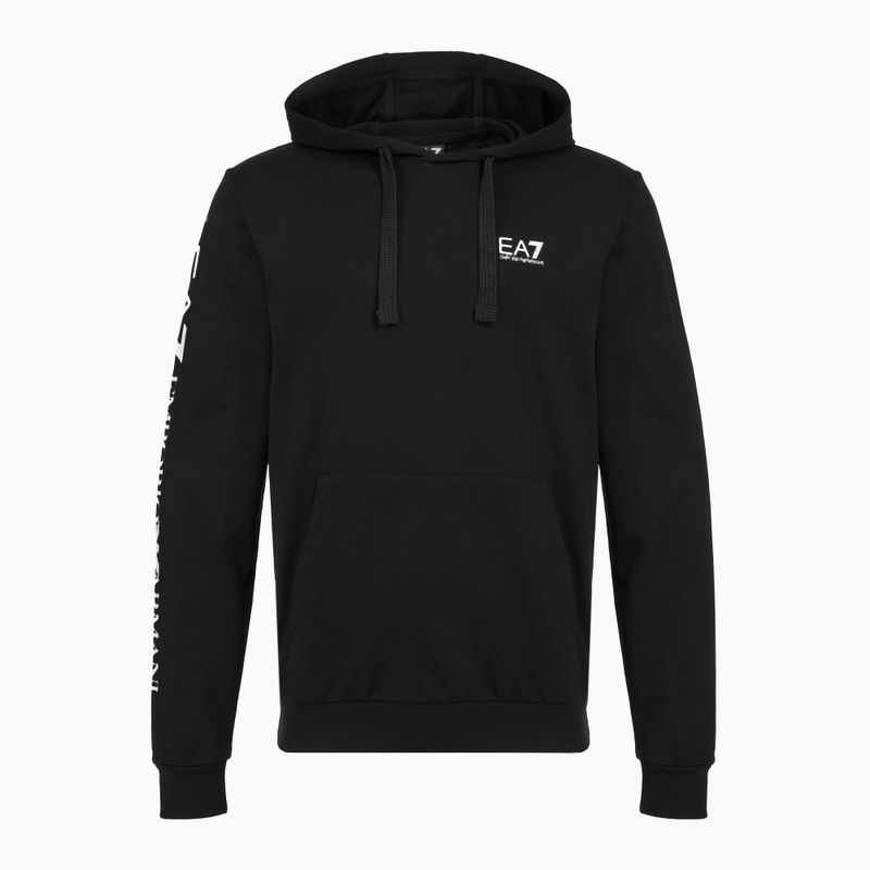 Vyriškas džemperis Emporio Armani EA7 Train Logo Series Extended Logo Hoodie black / white