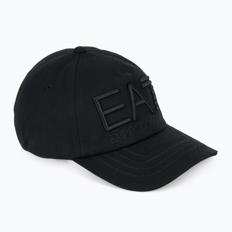 EA7 Emporio Armani Train Logo Series Siuvinėta beisbolo kepuraitė juoda