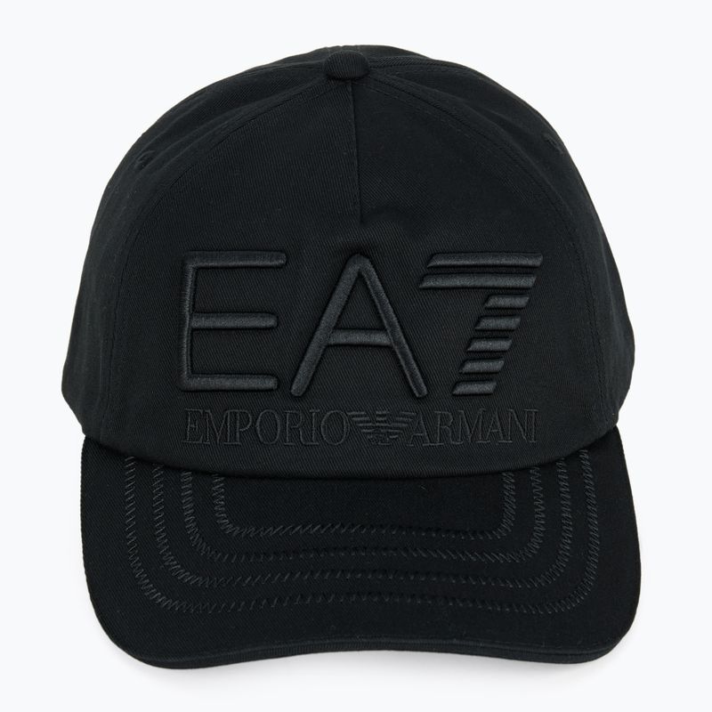 EA7 Emporio Armani Train Logo Series Siuvinėta beisbolo kepuraitė juoda 2