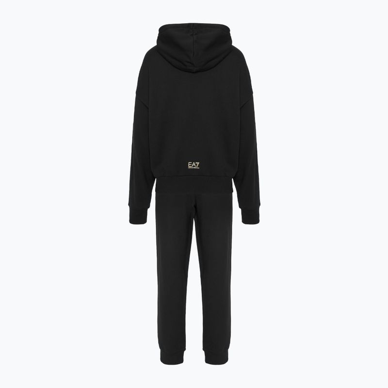 Moteriškas EA7 Emporio Armani Traukinio matomumo sportinis kostiumas HO CH FZ black/gold 2