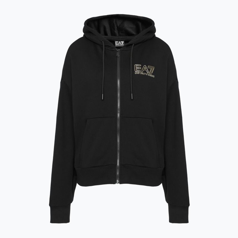 Moteriškas EA7 Emporio Armani Traukinio matomumo sportinis kostiumas HO CH FZ black/gold 3