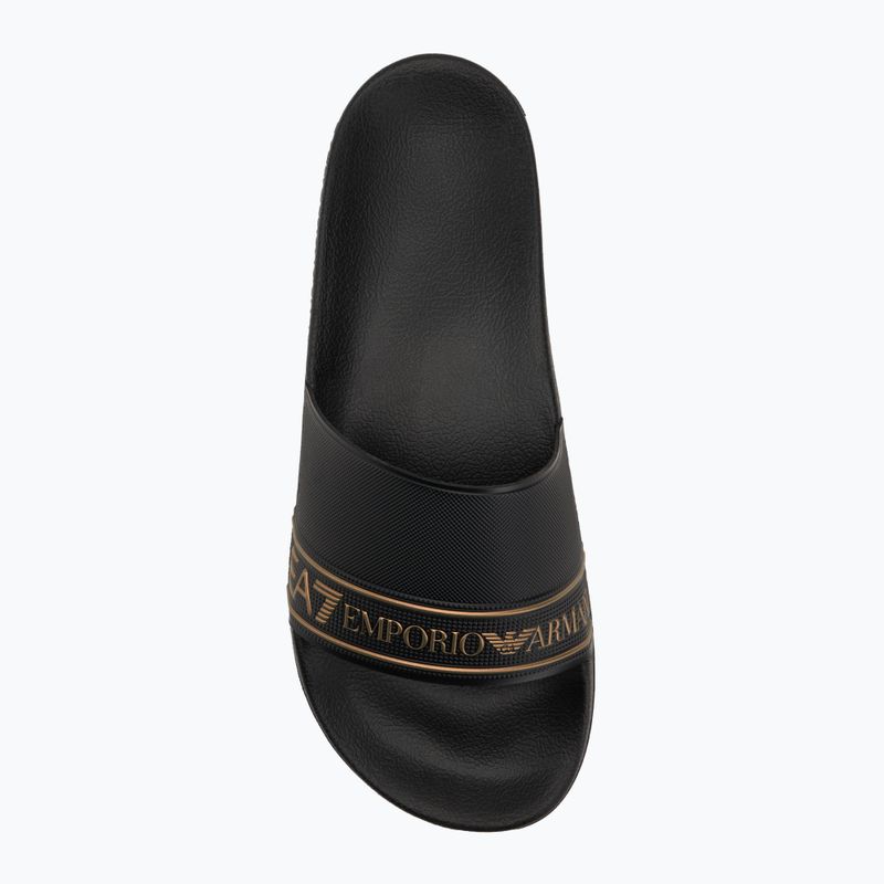 Šlepetės EA7 Emporio ArmaniWater Sports Tape full black / gold 5