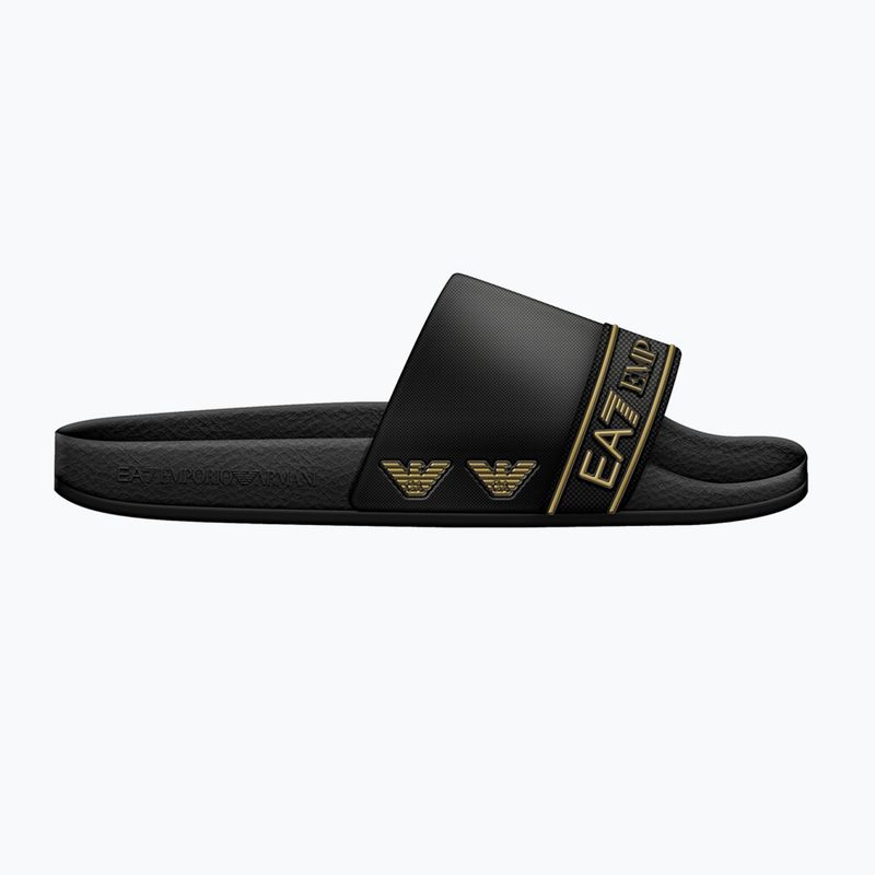 Šlepetės EA7 Emporio ArmaniWater Sports Tape full black / gold 8