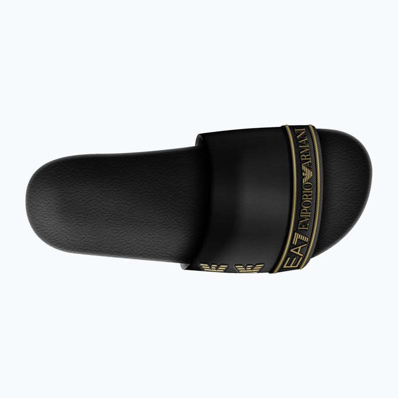 Šlepetės EA7 Emporio ArmaniWater Sports Tape full black / gold 9