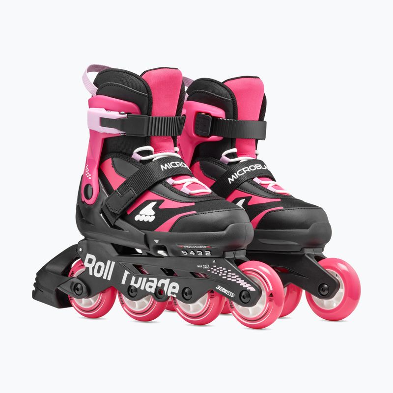 Vaikiški riedučiai su apsaugomis Rollerblade Microblade Combo Jr black/pink 6