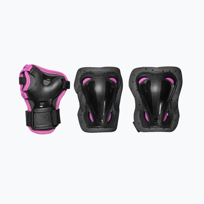 Vaikiški riedučiai su apsaugomis Rollerblade Microblade Combo Jr black/pink 7