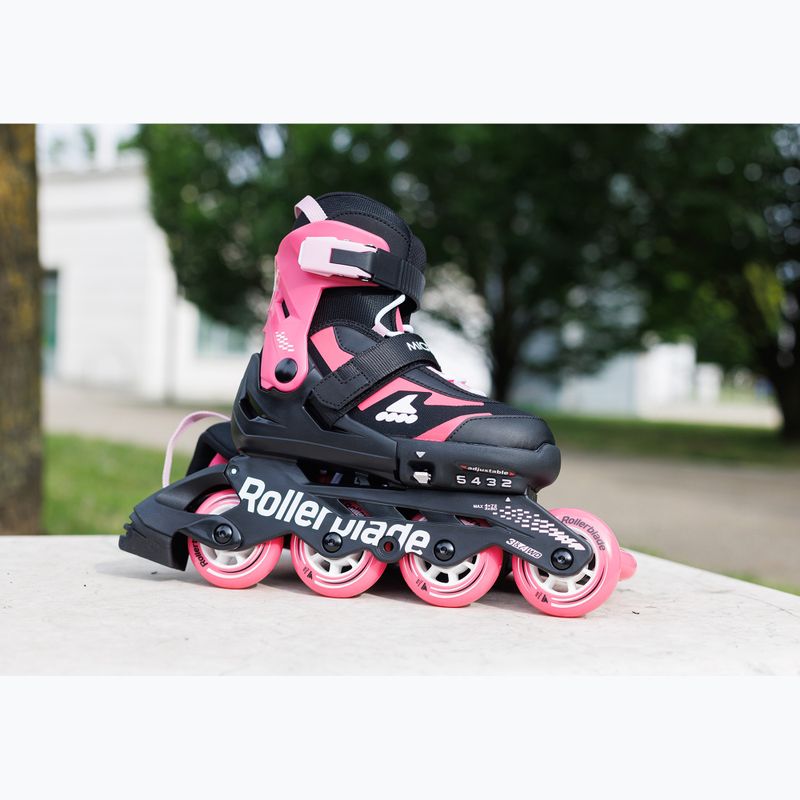 Vaikiški riedučiai su apsaugomis Rollerblade Microblade Combo Jr black/pink 8