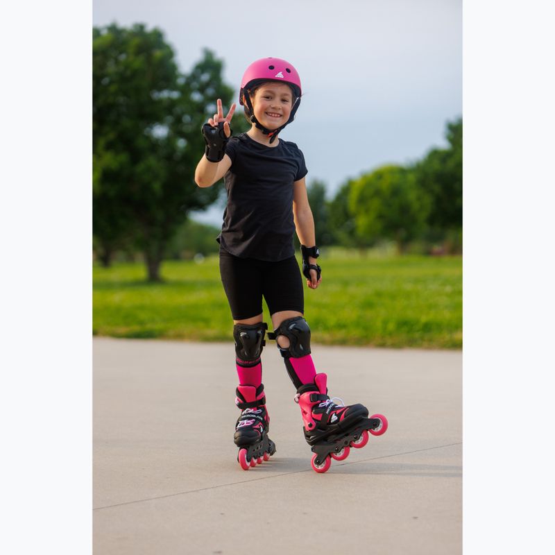 Vaikiški riedučiai su apsaugomis Rollerblade Microblade Combo Jr black/pink 12