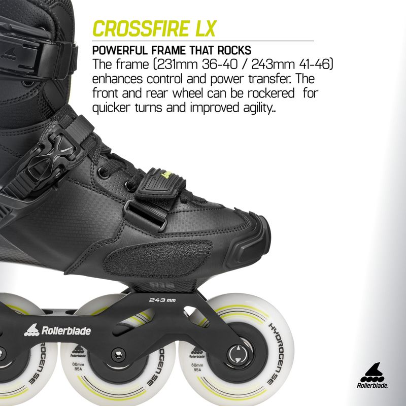Vyriški riedučiai Rollerblade Crossfire LX black/lime 9