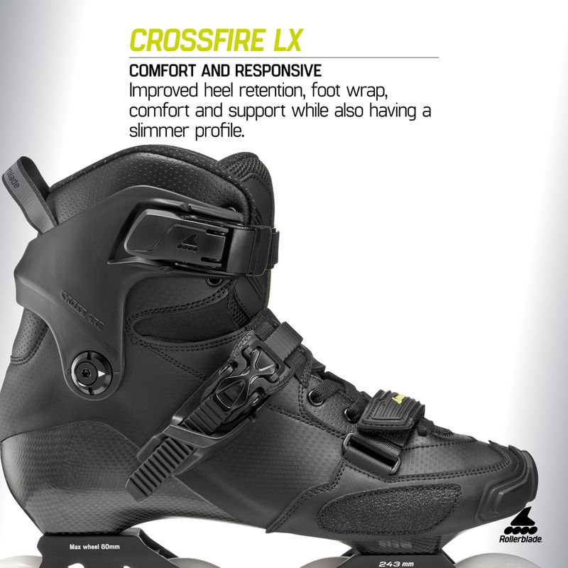 Vyriški riedučiai Rollerblade Crossfire LX black/lime 10