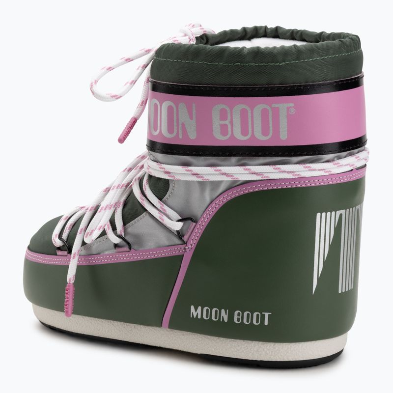 Moteriški sniego batai Moon Boot Icon Low Space Racing forest green/silver/pink 3