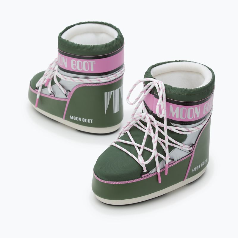 Moteriški sniego batai Moon Boot Icon Low Space Racing forest green/silver/pink 8
