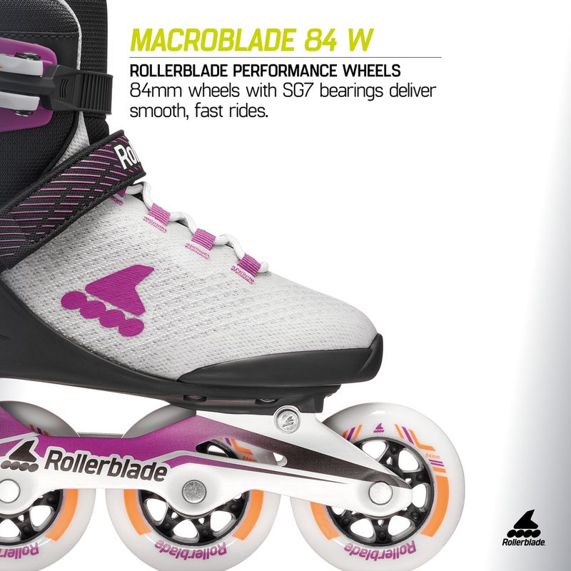 Moteriški riedučiai Rollerblade Macroblade 84 W light grey/violet/orange 9