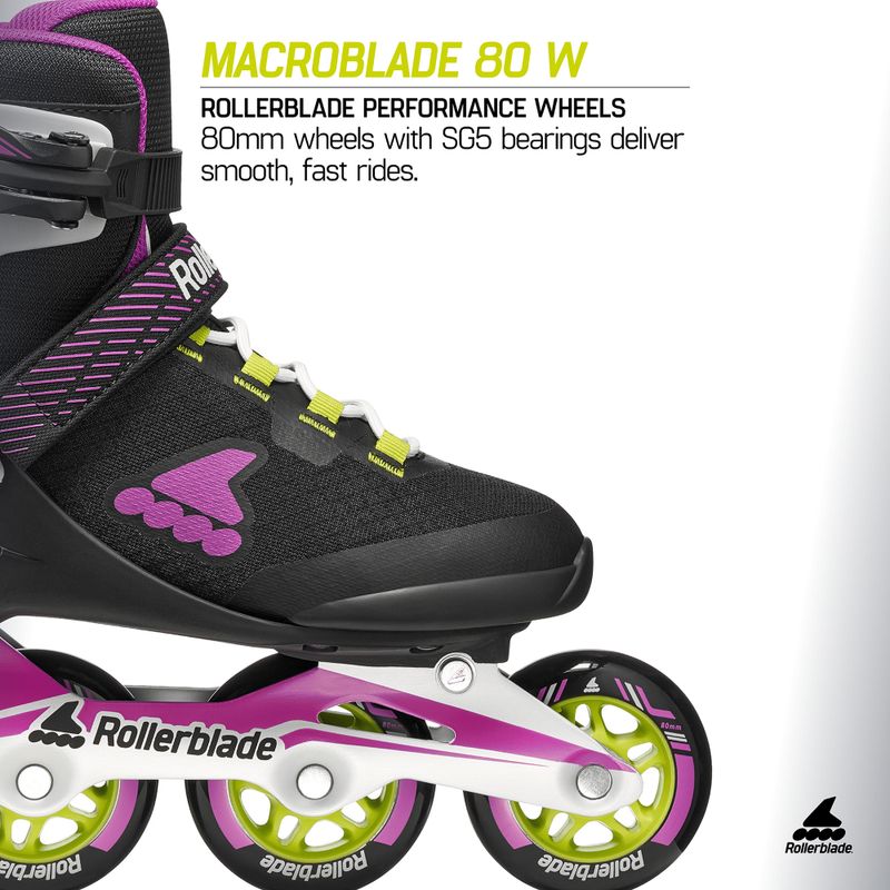 Moteriški riedučiai Rollerblade Macroblade 80 W black/dark fuchsia 8