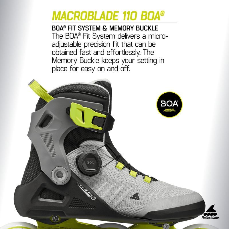 Vyriški riedučiai Rollerblade Macroblade 110 Boa black/grey/lime 10
