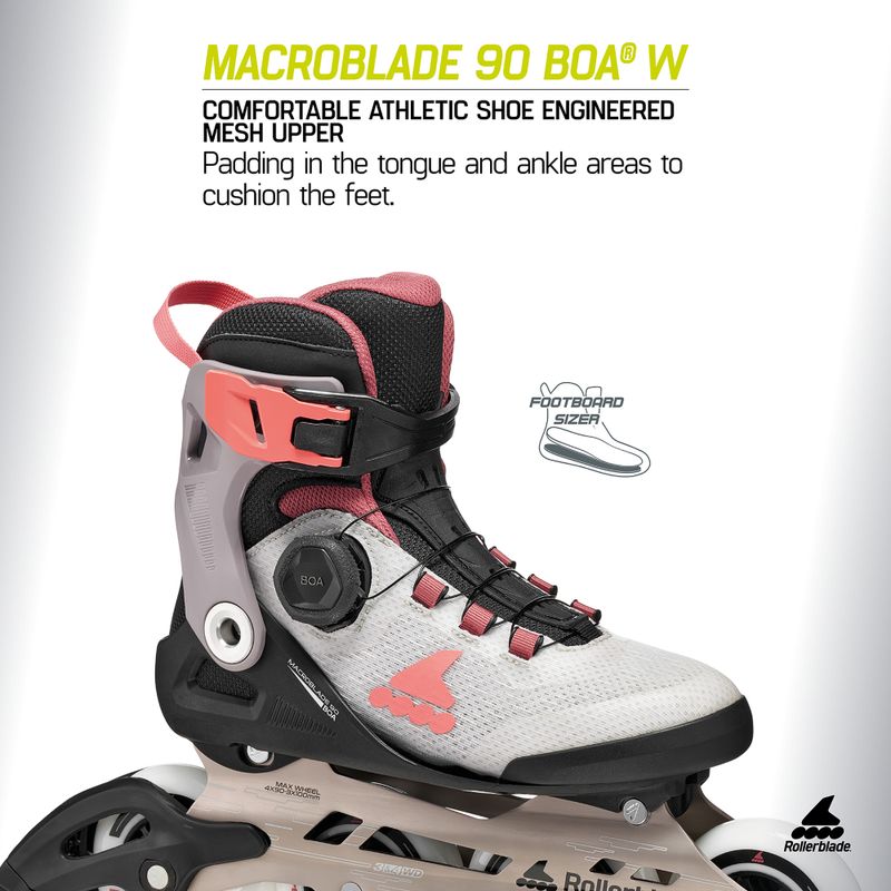 Moteriški riedučiai Rollerblade Macroblade 90 Boa W grey/amethyst rose 8
