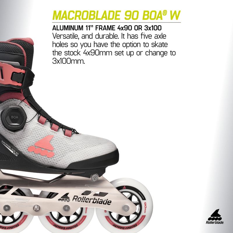 Moteriški riedučiai Rollerblade Macroblade 90 Boa W grey/amethyst rose 9