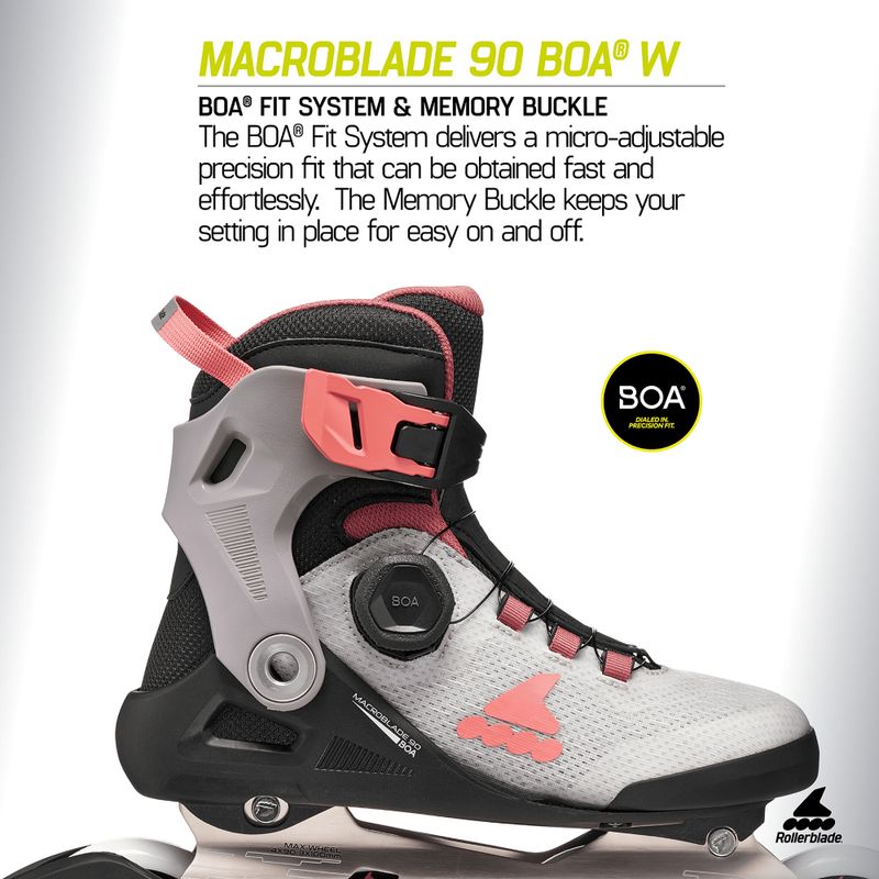 Moteriški riedučiai Rollerblade Macroblade 90 Boa W grey/amethyst rose 10