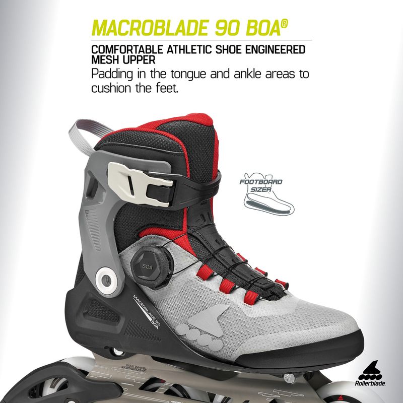 Vyriški riedučiai Rollerblade Macroblade 90 Boa black/grey/red 8