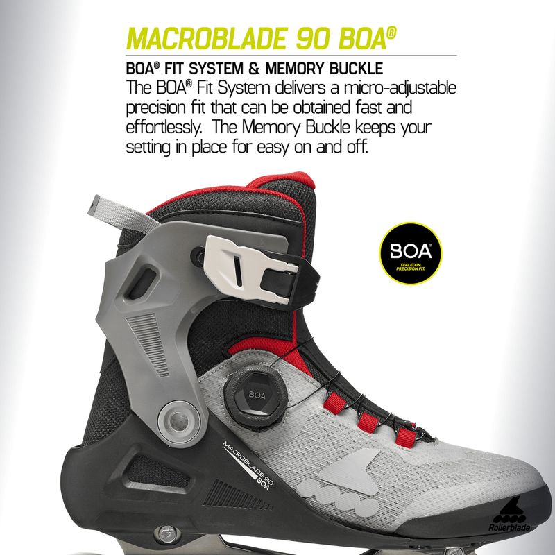 Vyriški riedučiai Rollerblade Macroblade 90 Boa black/grey/red 10