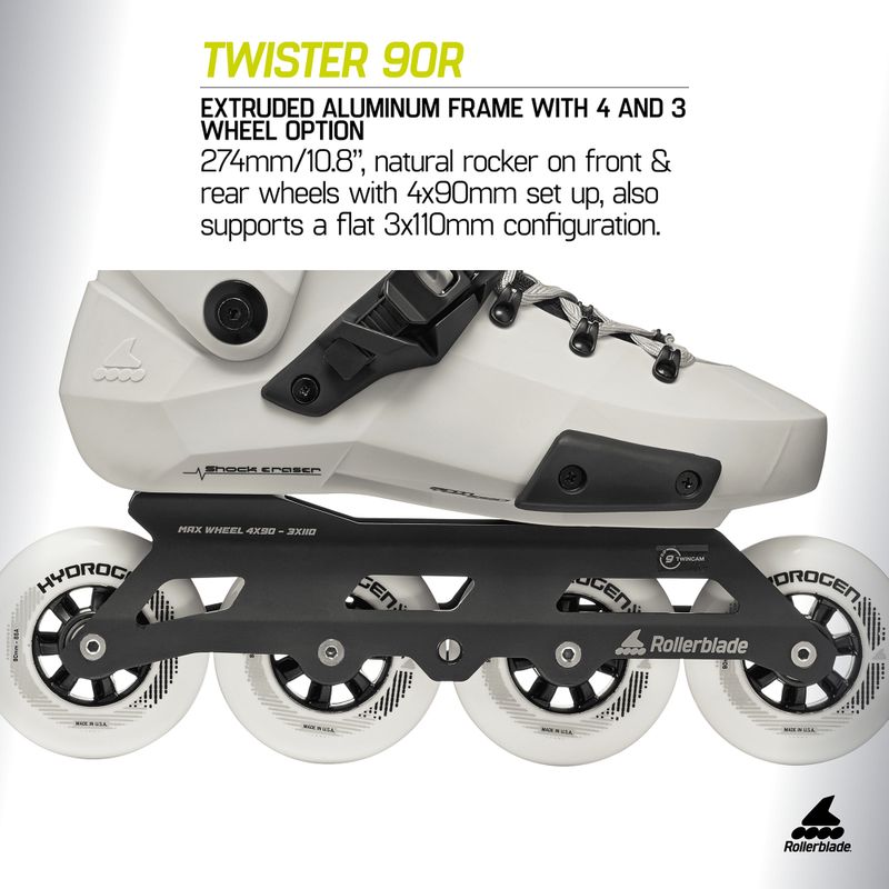 Riedučiai Rollerblade Twister 90R white smoke/black 9