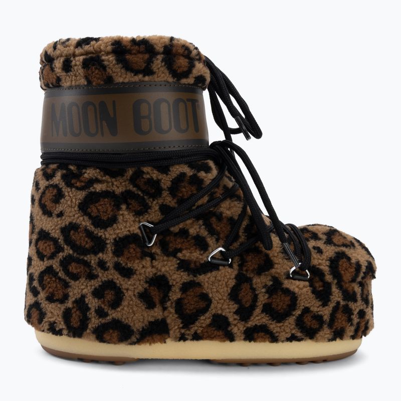 Moteriški sniego batai Moon Boot Icon Low Fleece Leopard cognac/cocoa 2