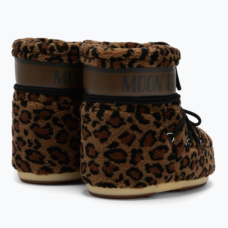 Moteriški sniego batai Moon Boot Icon Low Fleece Leopard cognac/cocoa 2
