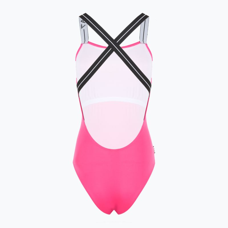 Maudymosi kostiumėlis EA7 Emporio Armani Logo Tape One Piece neon pink 2