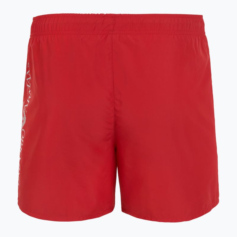 Vyriški maudymosi šortai EA7 Emporio Armani Swim Trunks With Oversized Logo equestrian red / silver 2