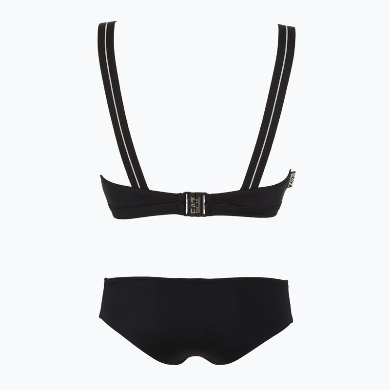 Moteriškas dviejų dalių maudymosi kostiumėlis EA7 Emporio Armani Logo Tape Bikini Top black 2