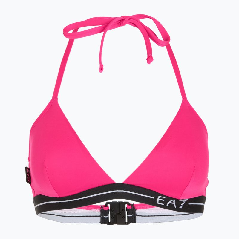 Moteriškas dviejų dalių maudymosi kostiumėlis EA7 Emporio Armani Logo Tape Bikini Triangle neon pink 3