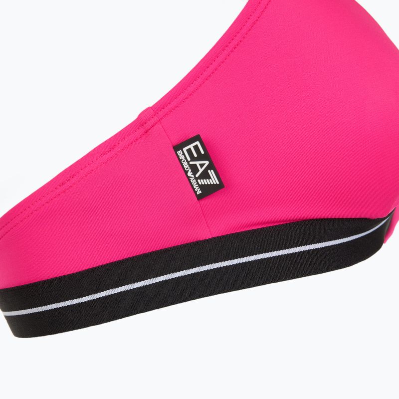Moteriškas dviejų dalių maudymosi kostiumėlis EA7 Emporio Armani Logo Tape Bikini Triangle neon pink 5