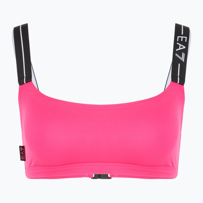 Moteriškas dviejų dalių maudymosi kostiumėlis EA7 Emporio Armani Logo Tape Bikini Top neon pink 3