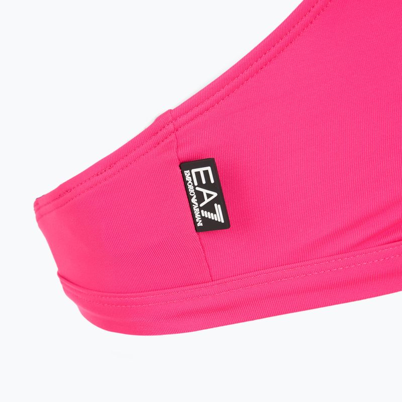 Moteriškas dviejų dalių maudymosi kostiumėlis EA7 Emporio Armani Logo Tape Bikini Top neon pink 5