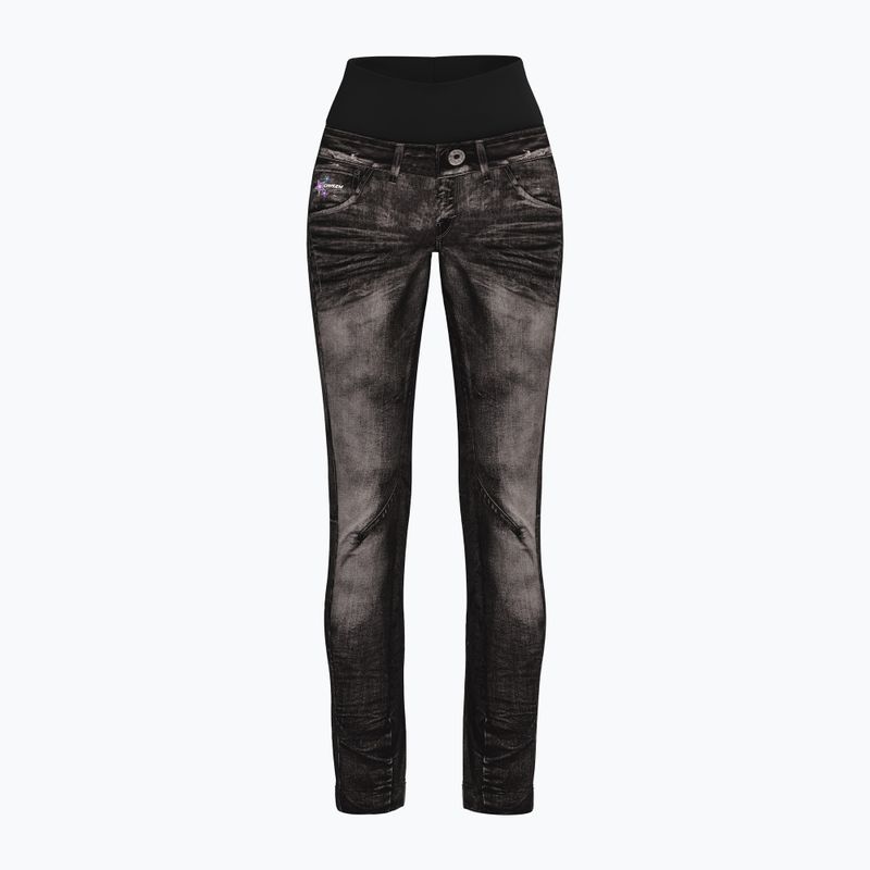 Moteriškos žygio kelnės Crazy Wonder Magic print jeans black
